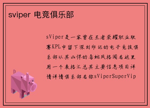 sviper 电竞俱乐部